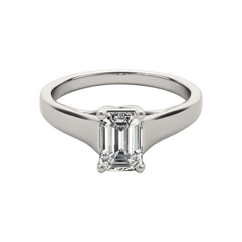 GIA Certified 1.2 Carat Entwined Prong Cathedral Emerald Platinum Diamond Ring