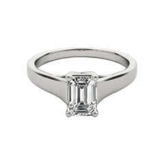 GIA Certified 1.2 Carat Entwined Prong Cathedral Emerald Platinum Diamond Ring