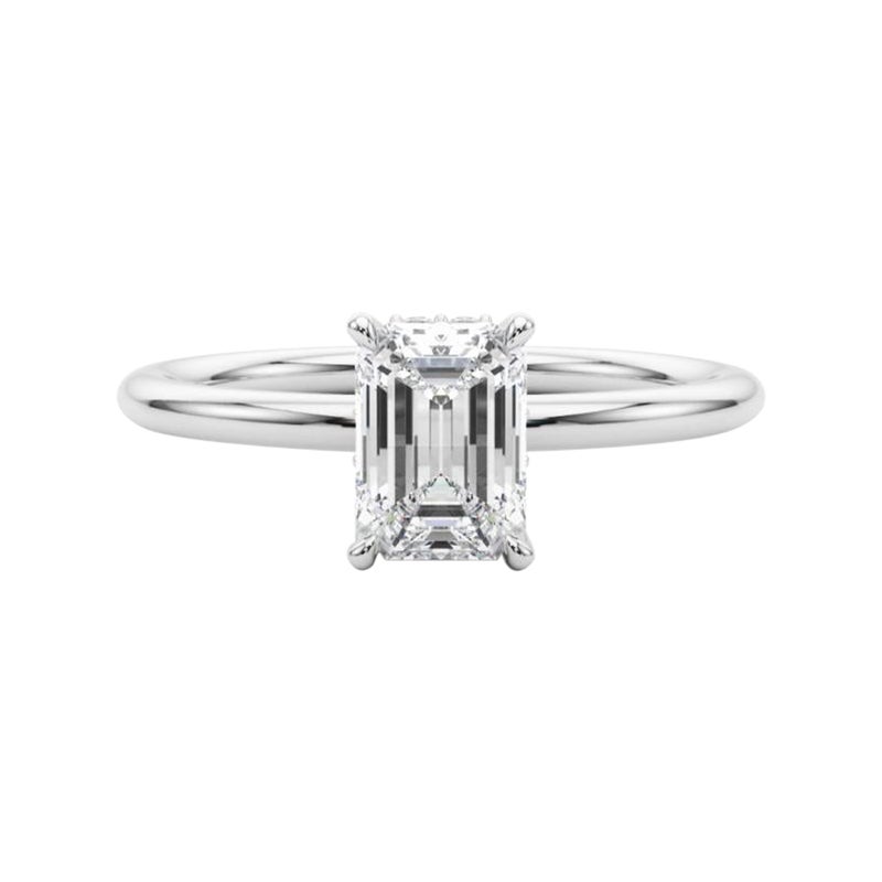 GIA-zertifizierter 1.2 Karat verborgener Halo-Smaragd  Diamantring
