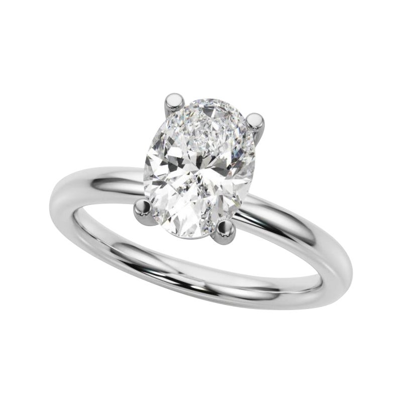 Solitario ovale a 4 punte certificato GIA da 1,2 carati  Anello con diamante