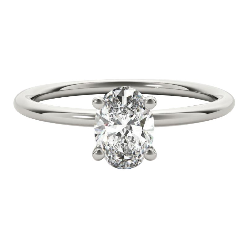 Solitario ovale a quattro punte certificato GIA da 1.2 carati  Anello con diamante