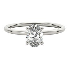 GIA Certified 1.2 Carat Oval Solitaire Four-Prong  Diamond Ring