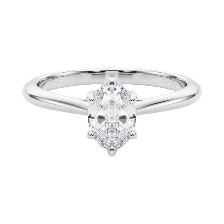 Anello con diamante solitario ovale multi-filo in platino rosa certificato GIA da 1.2 carati