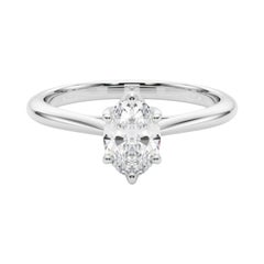 Anello con diamante solitario ovale multi-filo in platino rosa certificato GIA da 1.2 carati
