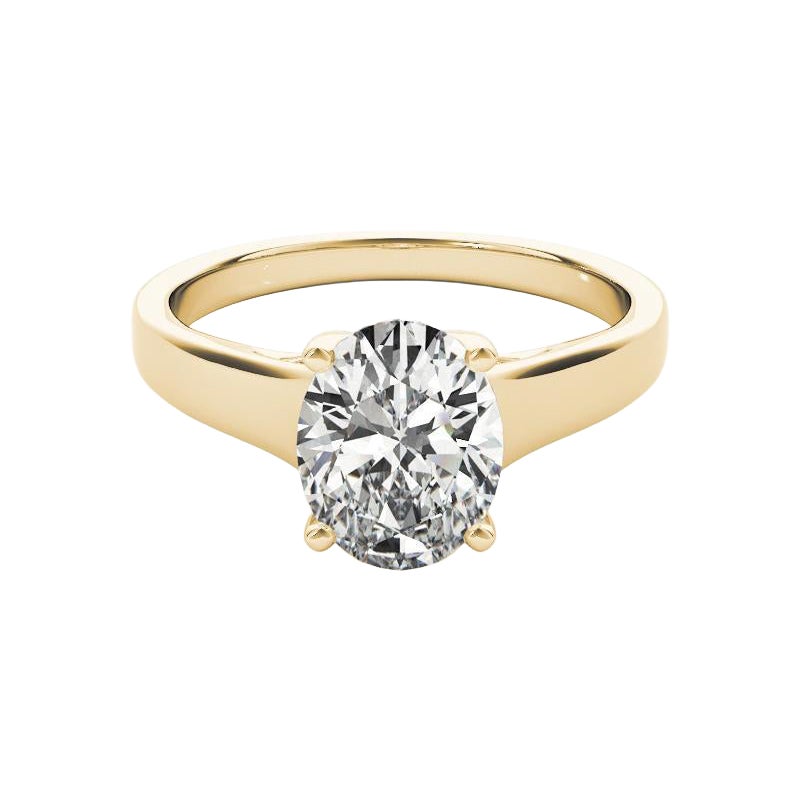 GIA Certified 1.2 Carat Oval Solitaire Trellis Prong Diamond Ring