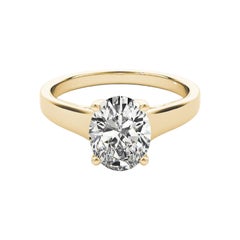 GIA Certified 1.2 Carat Oval Solitaire Trellis Prong Diamond Ring