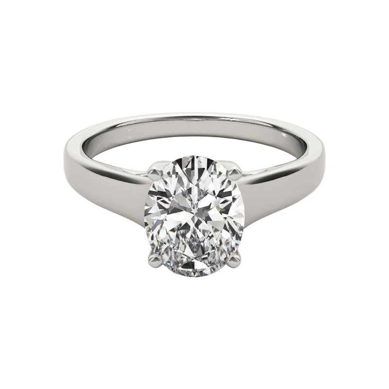 GIA Certified 1.2 Carat Oval Solitaire Trellis Prong Platinum Diamond Ring