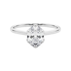 Anello con diamante solitario ovale Tulipano Rosa certificato GIA da 1.2 carati