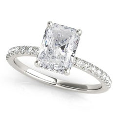 GIA Certified 1.2 Carat Pave Hidden Halo Radiant  Diamond Ring