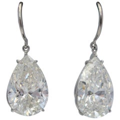 GIA Certified 12 Carat Pear Shape Earrings