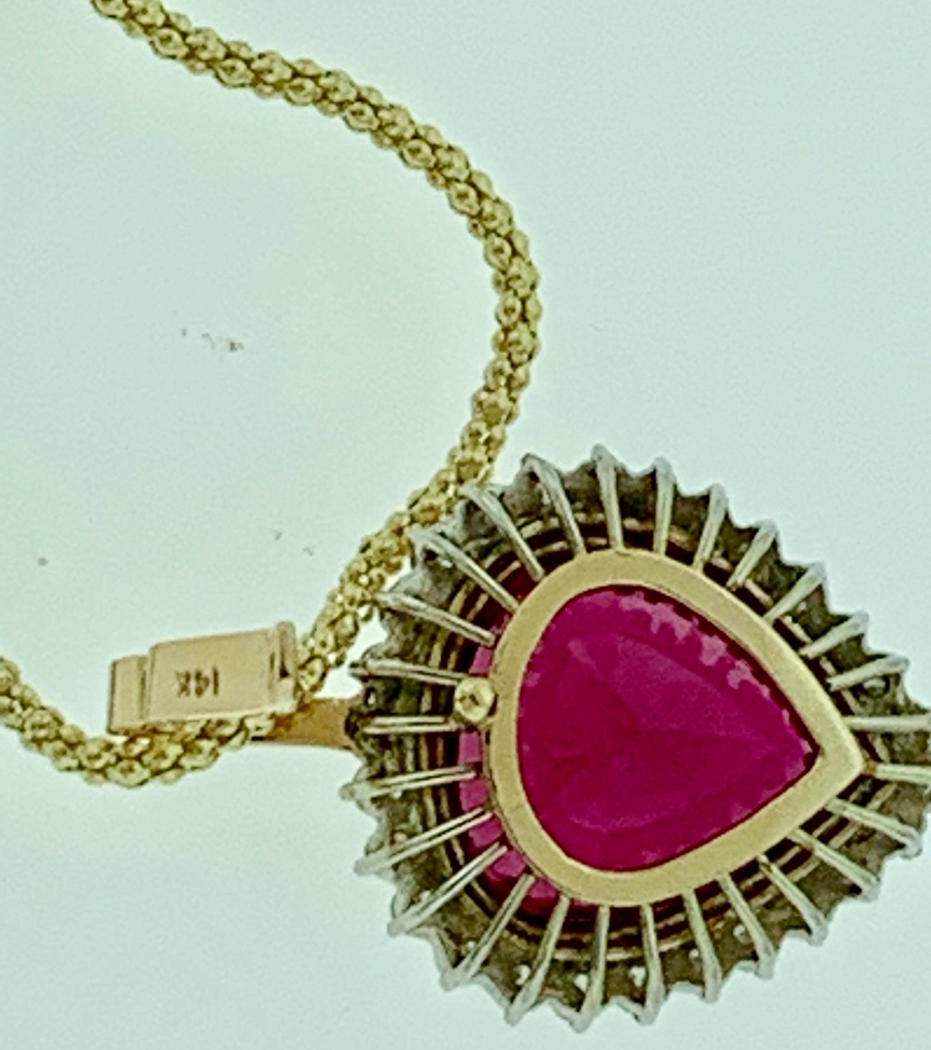 GIA Certified 12 Carat Pink Tourmaline & Diamond Pendant Necklace Enhancer 18K G 6