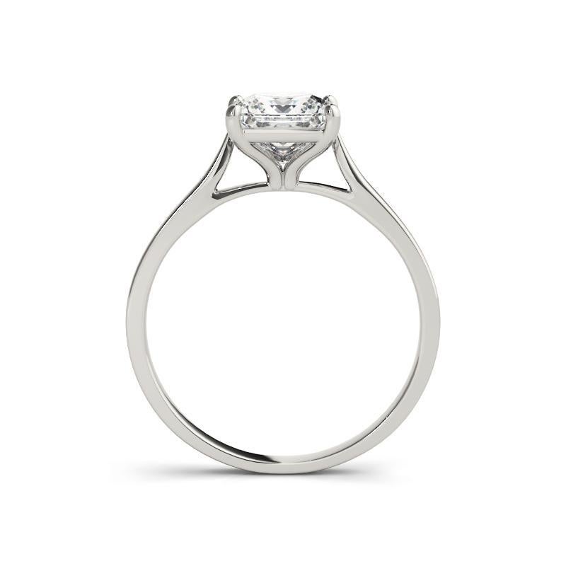 GIA zertifiziert 1,2 Karat Prinzessin Solitär Kathedrale Diamantring (Carréschliff) im Angebot