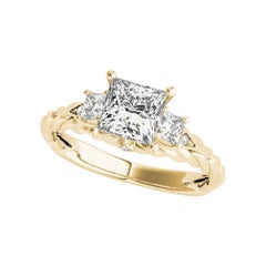 GIA Certified 1.2 Carat Princess Three-Stone Braided Diamond Ring