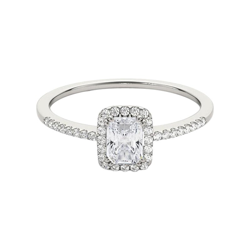 GIA Certified 1.2 Carat Radiant Halo Filigree Basket Platinum Diamond Ring