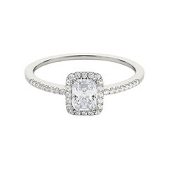 GIA Certified 1.2 Carat Radiant Halo Filigree Basket Platinum Diamond Ring