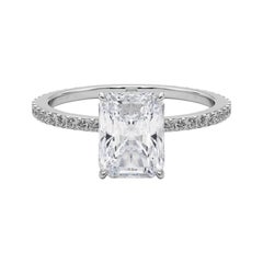 GIA zertifiziert 1.2 Karat strahlend versteckt Halo Pave Band Platin Diamantring