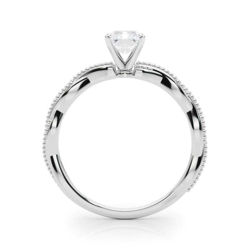 Anillo de diamantes en platino con banda trenzada radiante de 1,2 quilates con certificación GIA en Nuevo estado para la venta en New York, NY