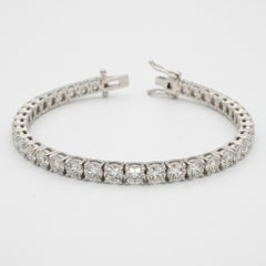 GIA Certified 12 Carat Round Brilliant Diamond Platinum Tennis Bracelet