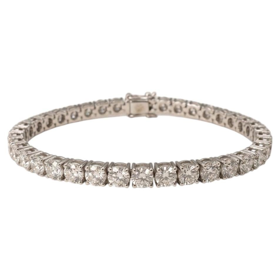 Bracciale tennis in platino con diamante rotondo brillante da 12 carati certificato GIA