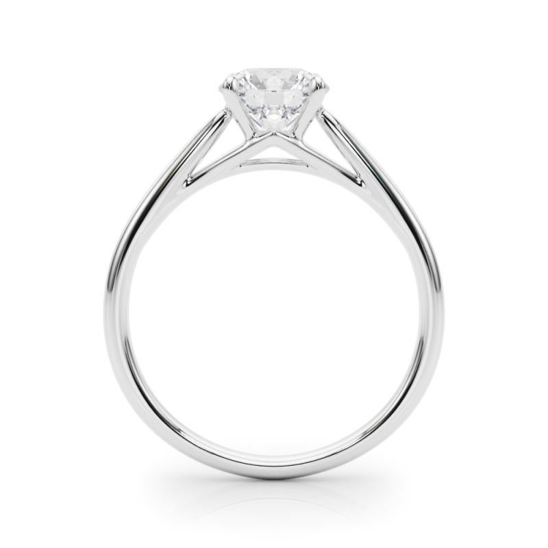 GIA Certified 1.2 Carat Round Solitaire Cathedral  Diamond Ring In condizioni Nuovo in vendita a New York, NY