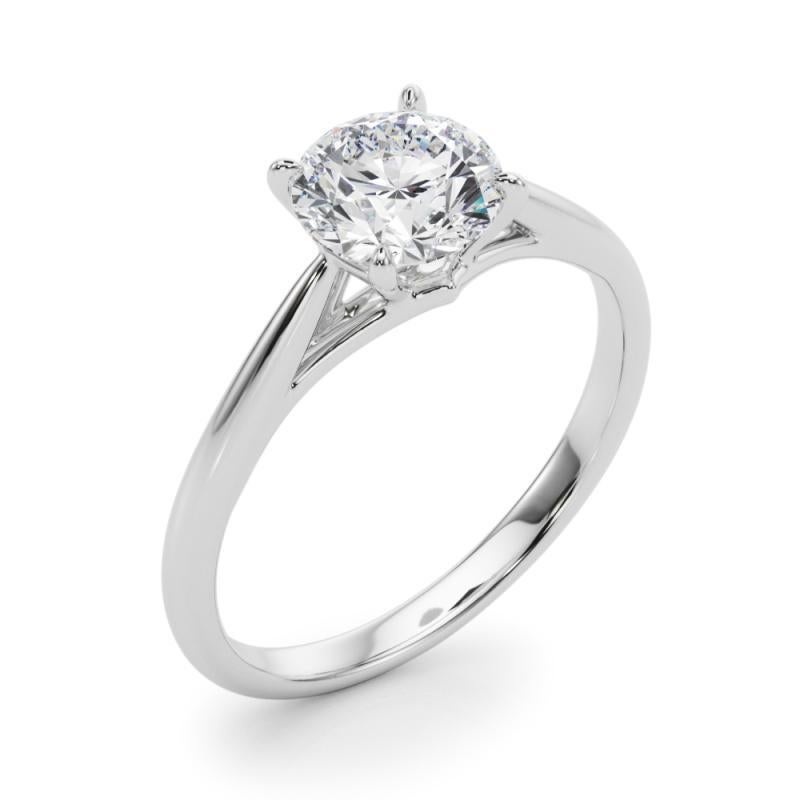 Donna GIA Certified 1.2 Carat Round Solitaire Cathedral  Diamond Ring in vendita