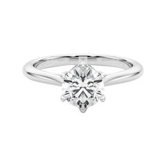 GIA Certified 1.2 Carat Round Solitaire Cathedral Tulip Platinum Diamond Ring