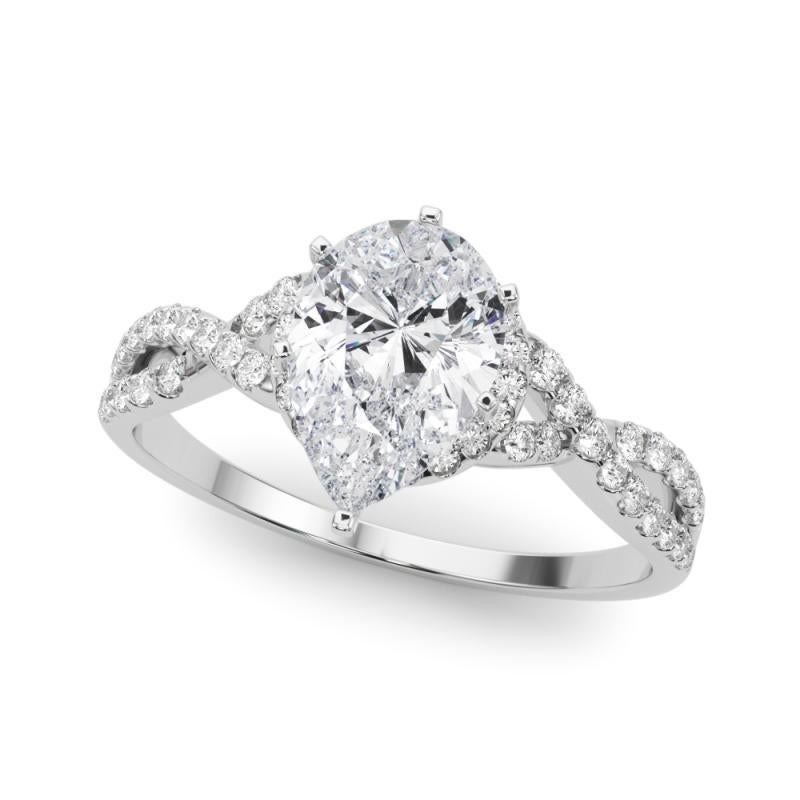 GIA zertifiziert 1,2 Karat Solitär Birne Halo Unendlichkeit Diamantring (Tropfenschliff) im Angebot