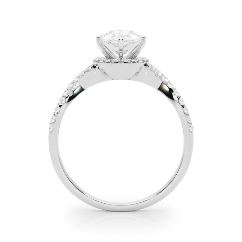 GIA zertifiziert 1,2 Karat Solitär Birne Halo Unendlichkeit Diamantring im Zustand „Neu“ im Angebot in New York, NY
