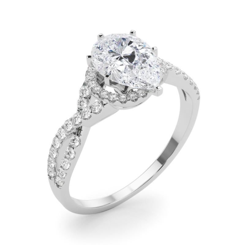 GIA zertifiziert 1,2 Karat Solitär Birne Halo Unendlichkeit Diamantring Damen im Angebot