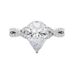 GIA Certified 1.2 Carat Solitaire Pear Halo Infinity Diamond Ring