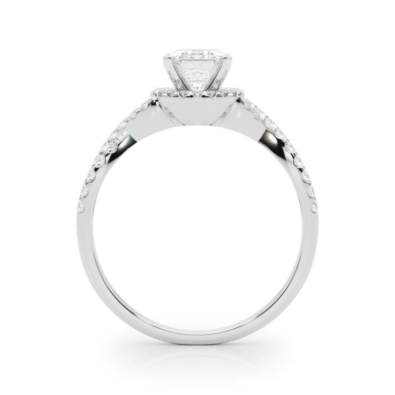 Bague solitaire certifiée GIA 1.2 carat Radiant Halo Infinity Diamond Ring Neuf - En vente à New York, NY
