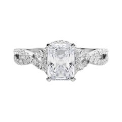 GIA Certified 1.2 Carat Solitaire Radiant Halo Infinity Diamond Ring