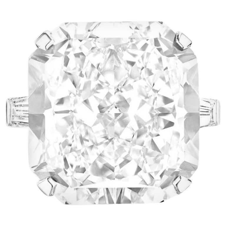 Bague de fiançailles certifiée GIA, 12 carats, diamant carré taille radiant en vente