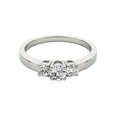 GIA Certified 1.2 Carat Three-Stone Round Brilliant Diamond Ring