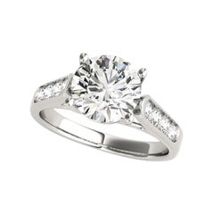GIA Certified 1.2 Carati Trellis Round Halo Cathedral Diamond Ring