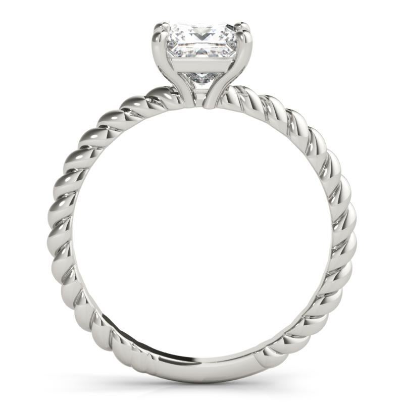 Bague à diamant certifiée GIA de 1,2 carat avec anneau torsadé, solitaire princesse en platine Neuf - En vente à New York, NY