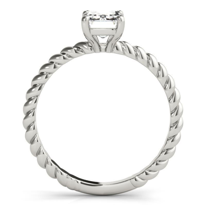 Bague en platine certifiée GIA de 1,2 carat à anneau torsadé avec solitaire radiant Neuf - En vente à New York, NY