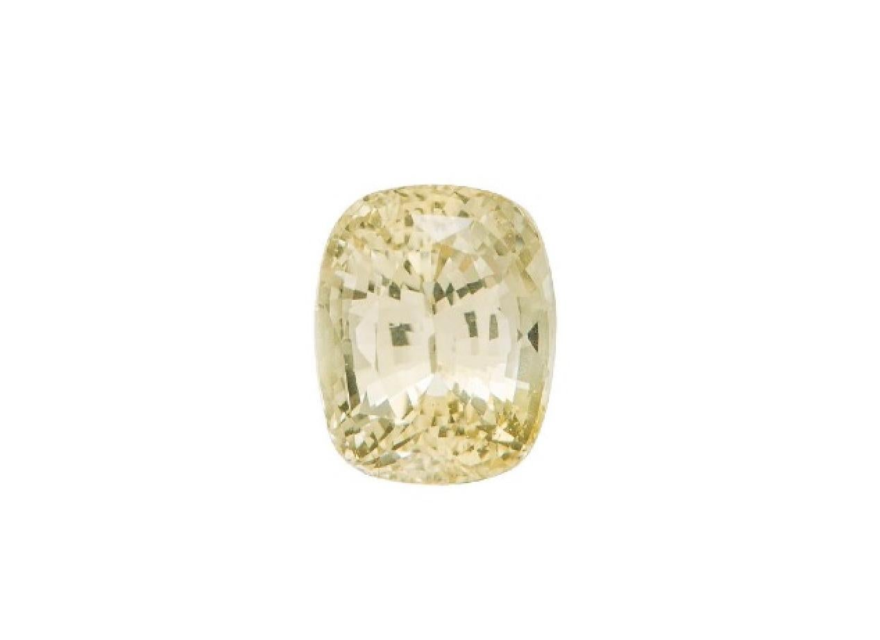 Bague cocktail avec saphir jaune non chauffé de 12 carats et diamants certifiés GIA en vente 2