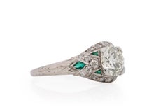 GIA zertifizierter 1,20 Karat Art Deco Diamant Platin Verlobungsring