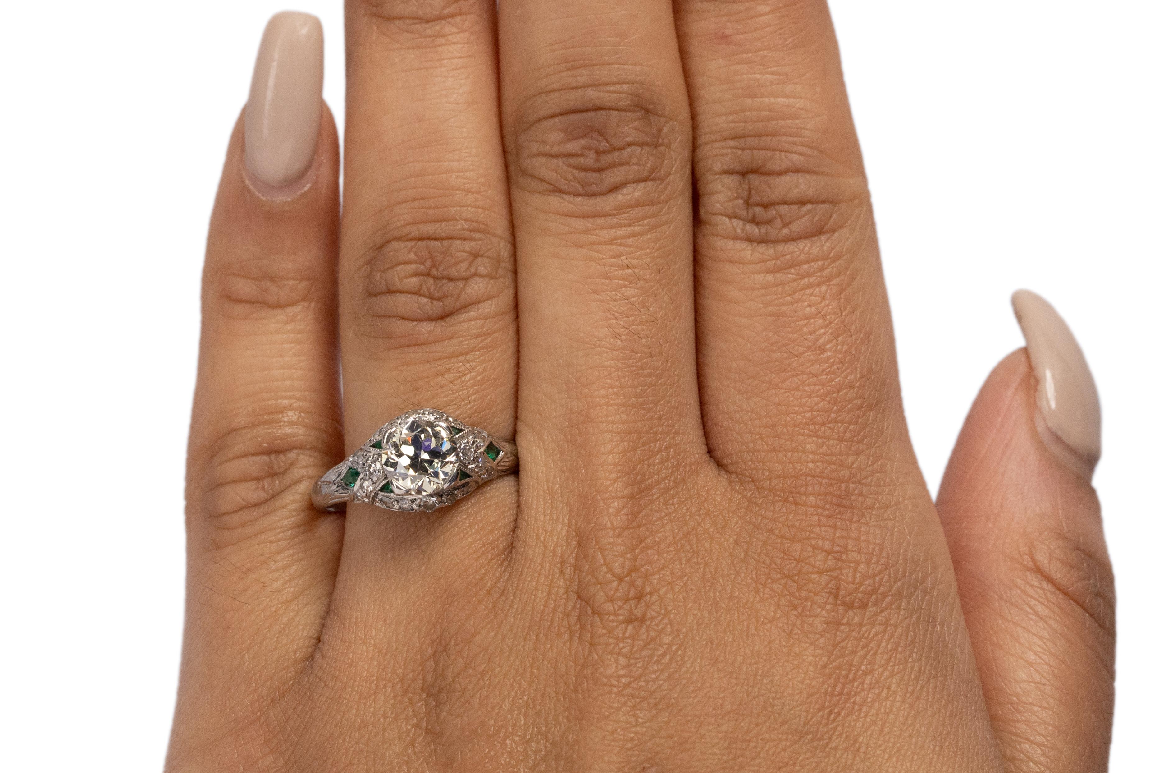 Women's GIA Certified 1.20 Carat Art Deco Diamond Platinum Engagement Ring For Sale