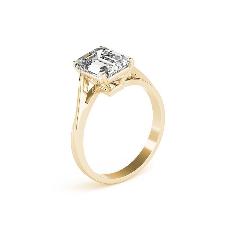 GIA Certified 1.20 Carat Basket Set Emerald Curved Band Diamond Ring Pour femmes en vente