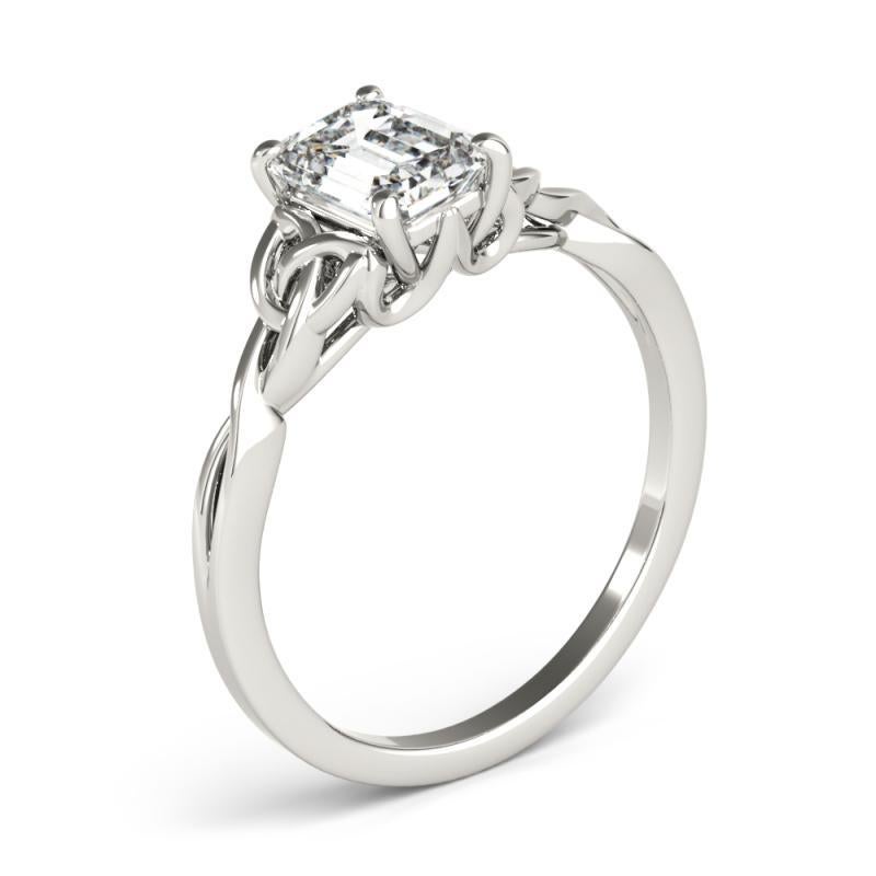 GIA zertifiziert 1,20 Karat Keltischer Knoten Smaragd Solitär Diamantring Damen im Angebot