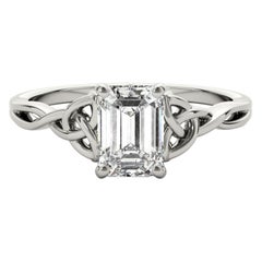 GIA zertifiziert 1,20 Karat Keltischer Knoten Smaragd Solitär Diamantring