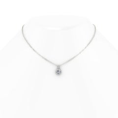 Platin-Halskette mit GIA-zertifiziertem 1,20 Karat Diamant-Halo