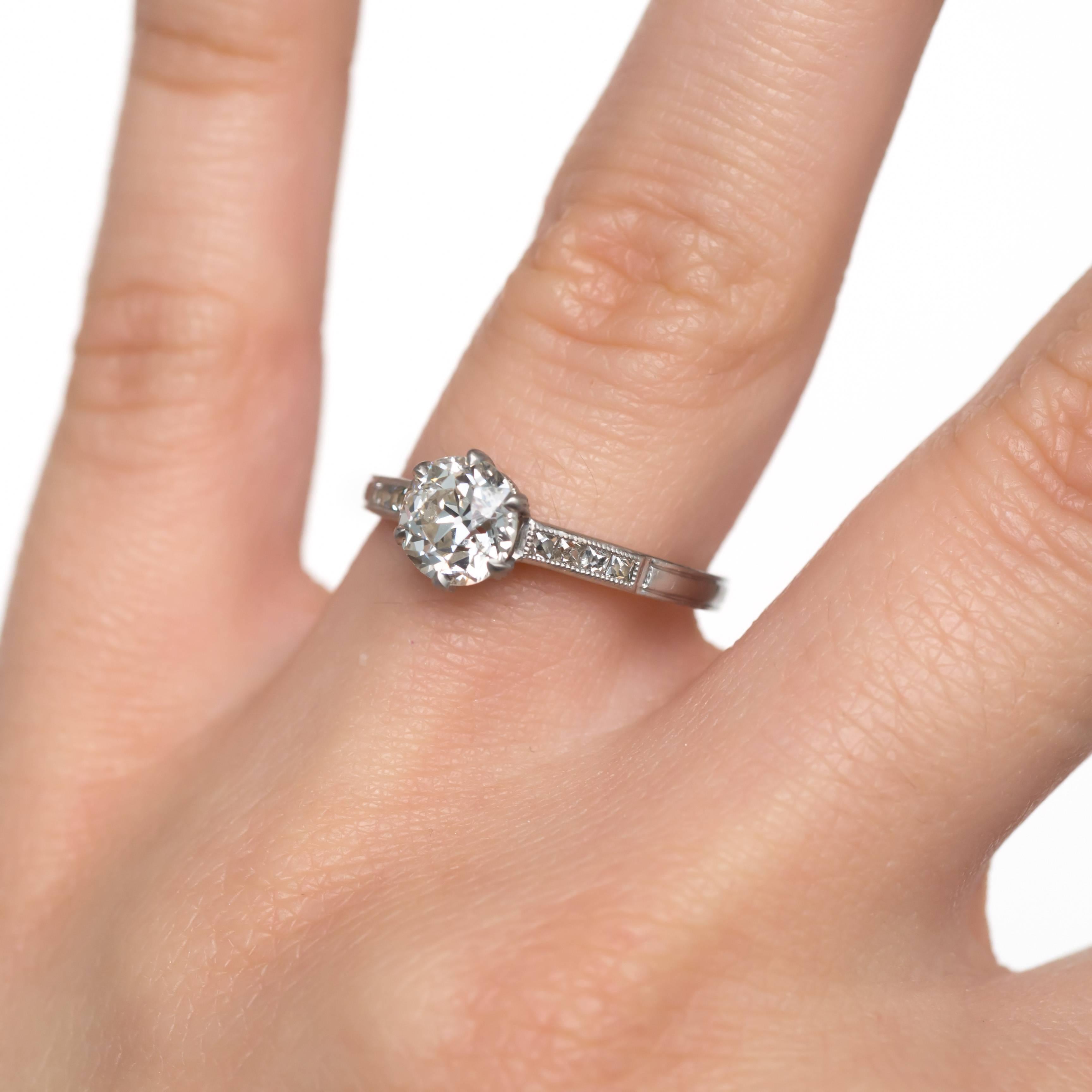 Art Deco GIA Certified 1.20 Carat Diamond Platinum Engagement Ring For Sale