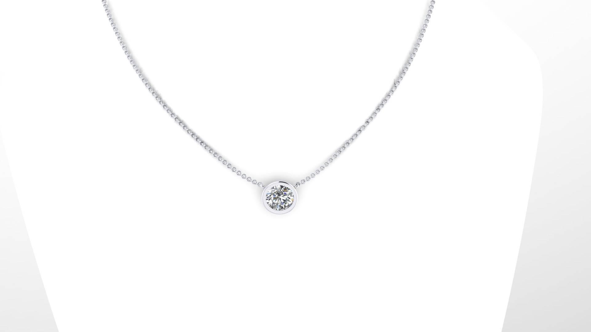 GIA Certified 1.20 Carat Diamond Platinum Pendant Necklace For Sale 1