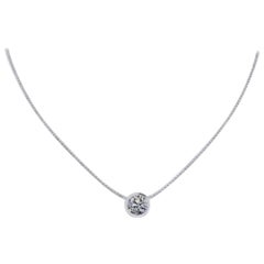 GIA Certified 1.20 Carat Diamond Platinum Pendant Necklace