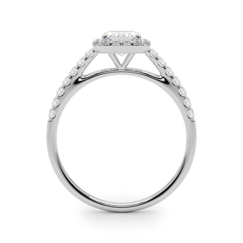 GIA Certified 1,20 Carat Emerald Halo Pave  Anello con diamante In condizioni Nuovo in vendita a New York, NY