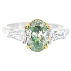 Anello con diamante certificato GIA da 1,20 carati, di colore giallo bruno-verdastro e purezza SI1