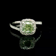 Anello con diamante certificato GIA da 1,20 carati, di colore giallo bruno-verdastro e di purezza SI2